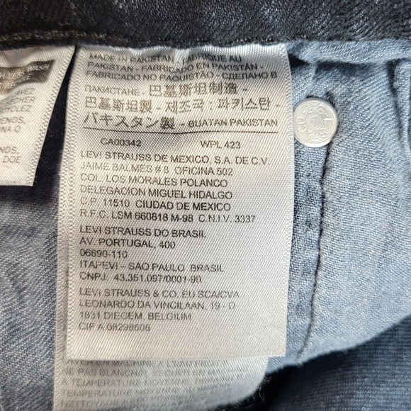 Levis 511 Slim Fit Jeans Mens 30x30 Stretch Dark Wash Charcoal Black Denim - Picture 5 of 13